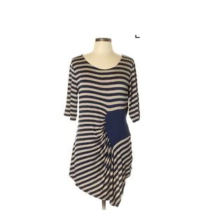 Long navy and tan shirt